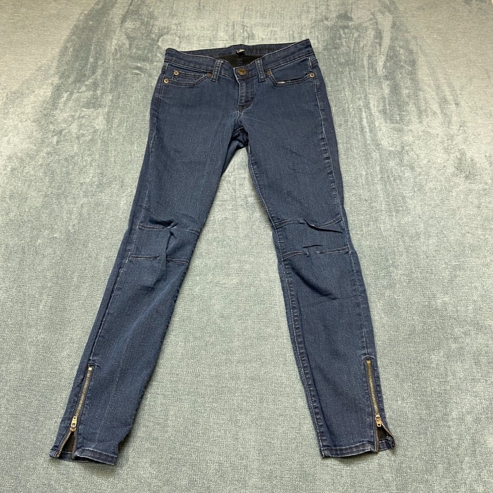 Gap Premium Super Skinny Jeans Women 2 27x26 Blue Denim Ankle Zip Casual Outdoor
